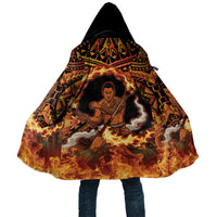 Samoa Siva Afi Dance Fireknife Cloak Samoan Tribal Motif Dancing in the Fire