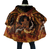 Samoa Siva Afi Dance Fireknife Cloak Samoan Tribal Motif Dancing in the Fire