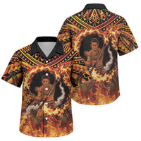 Samoa Siva Afi Dance Fireknife Family Matching Summer Maxi Dress and Hawaiian Shirt Samoan Tribal Motif Dancing in the Fire
