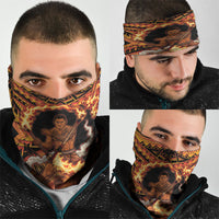 Samoa Siva Afi Dance Fireknife Neck Gaiter Samoan Tribal Motif Dancing in the Fire