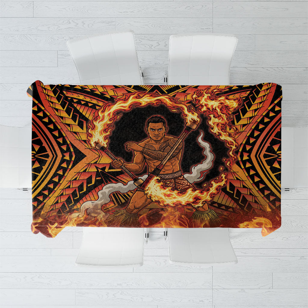 Samoa Siva Afi Dance Fireknife Tablecloth Samoan Tribal Motif Dancing in the Fire LT9 Red - Polynesian Pride