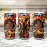 Samoa Siva Afi Dance Fireknife Tumbler Cup Samoan Tribal Motif Dancing in the Fire