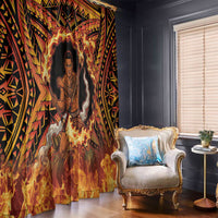 Samoa Siva Afi Dance Fireknife Window Curtain Samoan Tribal Motif Dancing in the Fire
