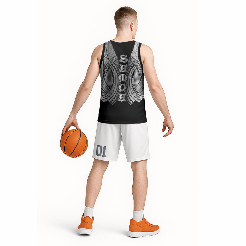 Samoan Ula Nifo Afi Tribal Basketball Jersey Polynesian Pattern