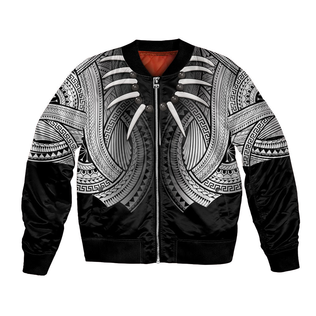 Samoan Ula Nifo Afi Tribal Bomber Jacket Polynesian Pattern