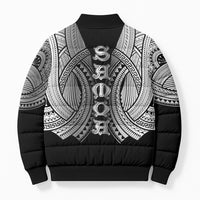 Samoan Ula Nifo Afi Tribal Bomber Puffer Jacket Polynesian Pattern