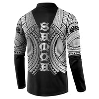 Samoan Ula Nifo Afi Tribal Button Sweatshirt Polynesian Pattern