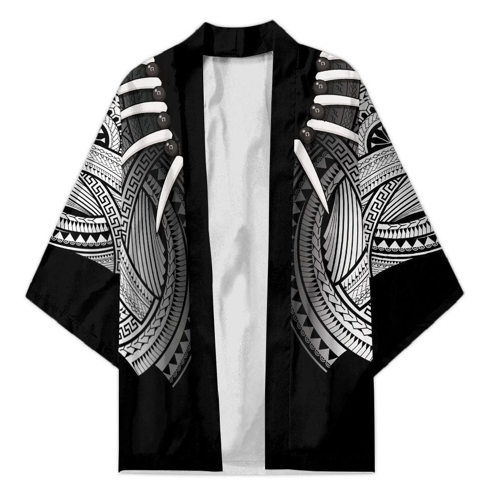 Samoan Ula Nifo Afi Tribal Kimono Polynesian Pattern LT9 Unisex Black - Polynesian Pride