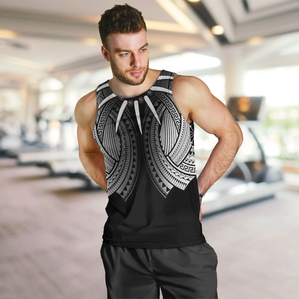 Samoan Ula Nifo Afi Tribal Men Tank Top Polynesian Pattern