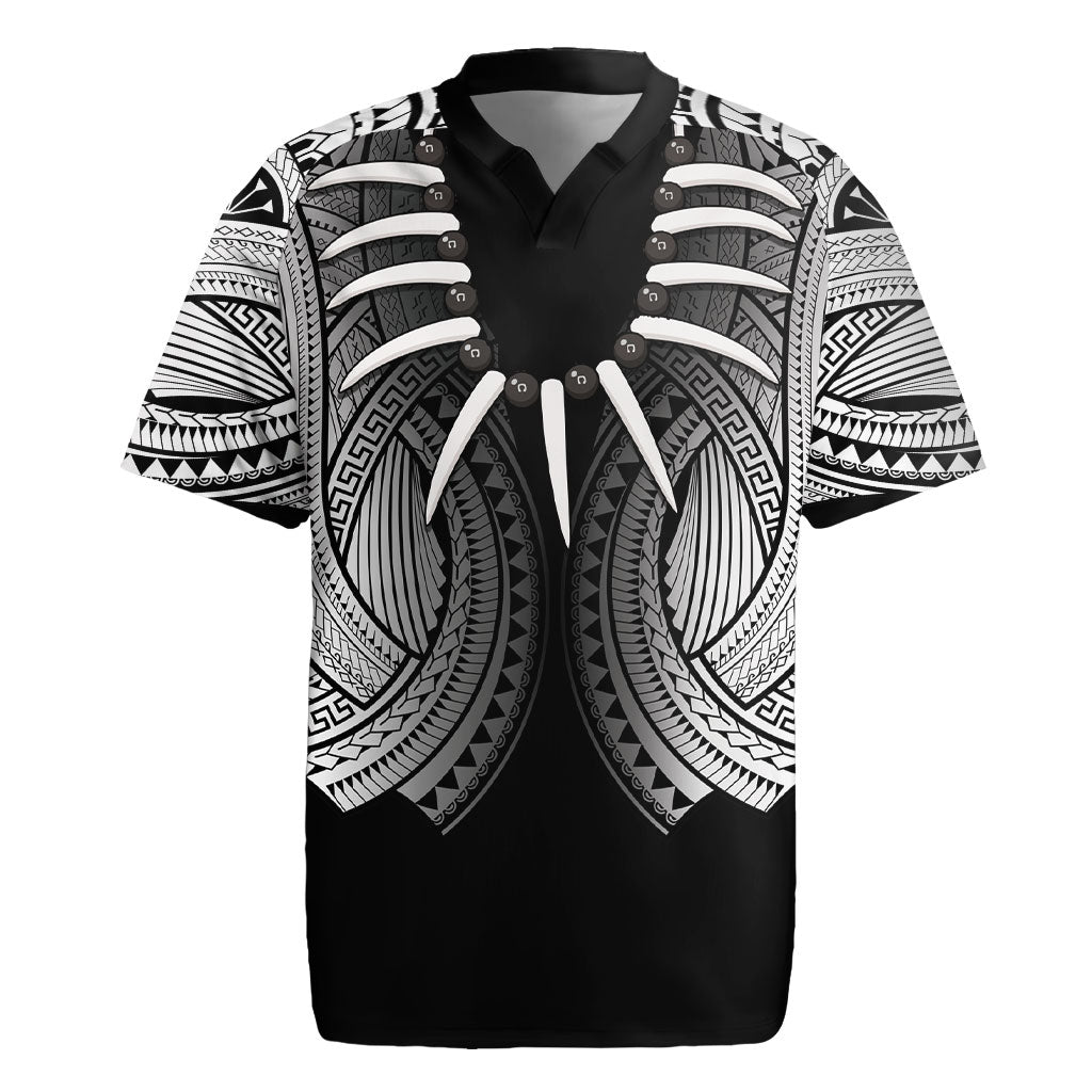 Samoan Ula Nifo Afi Tribal Rugby Jersey Polynesian Pattern