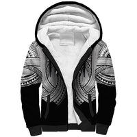 Samoan Ula Nifo Afi Tribal Sherpa Hoodie Polynesian Pattern