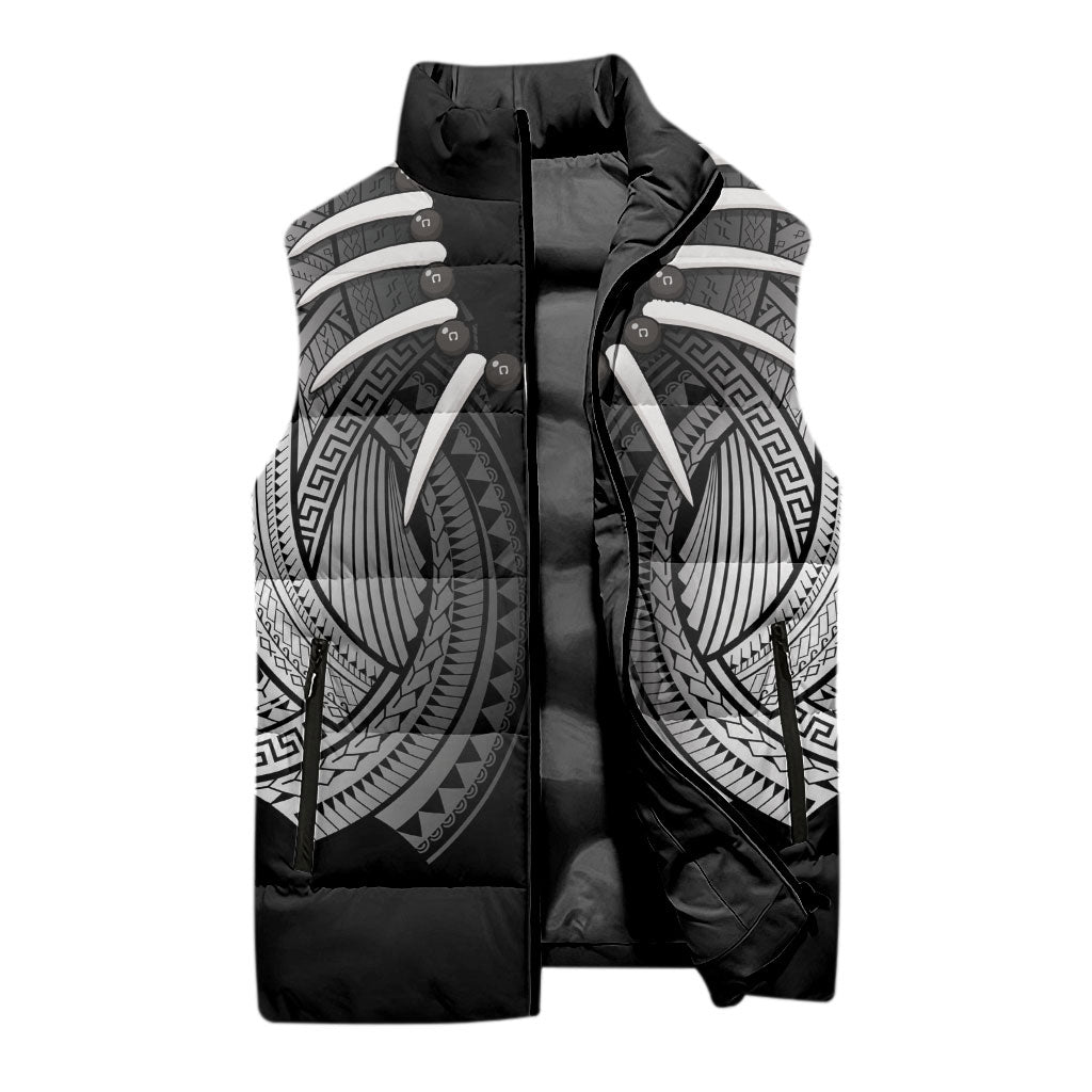 Samoan Ula Nifo Afi Tribal Sleeveless Puffer Jacket Polynesian Pattern