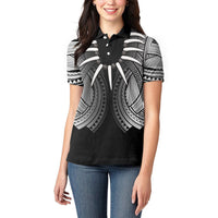 Samoan Ula Nifo Afi Tribal Women Polo Shirt Polynesian Pattern