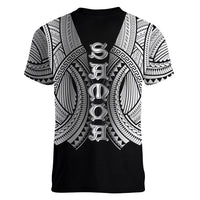 Samoan Ula Nifo Afi Tribal Women V-Neck T-Shirt Polynesian Pattern