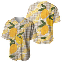 Maku'e Hawaiian Mango Palaka Baseball Jersey Aloha Hibiscus Pikake Lei