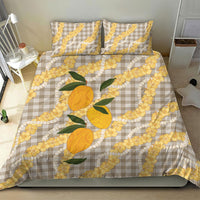 Maku'e Hawaiian Mango Palaka Bedding Set Aloha Hibiscus Pikake Lei