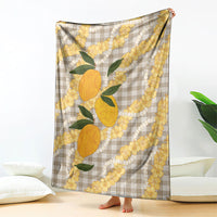 Maku'e Hawaiian Mango Palaka Blanket Aloha Hibiscus Pikake Lei