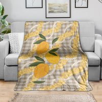 Maku'e Hawaiian Mango Palaka Blanket Aloha Hibiscus Pikake Lei