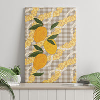 Maku'e Hawaiian Mango Palaka Canvas Wall Art Aloha Hibiscus Pikake Lei