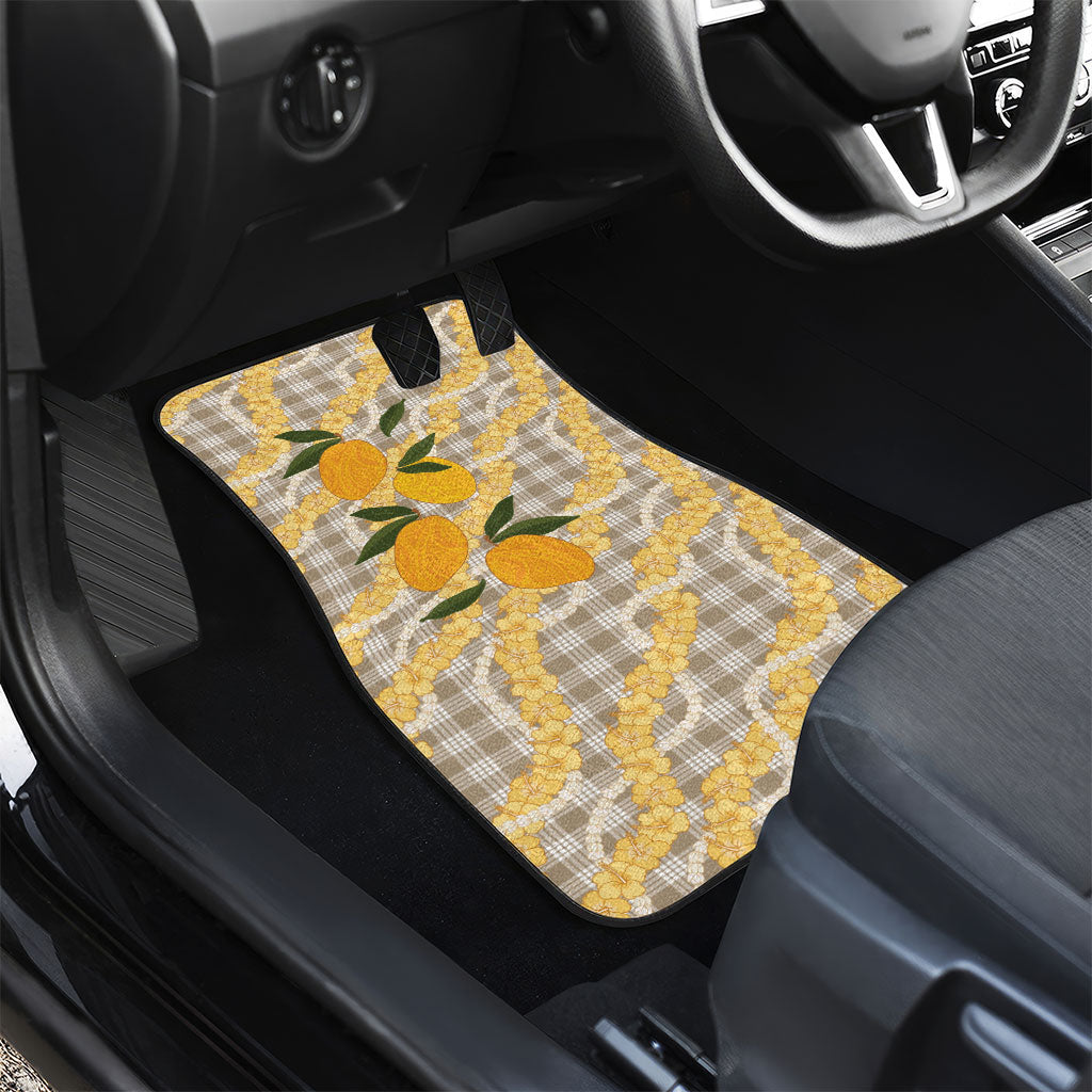 Maku'e Hawaiian Mango Palaka Car Mats Aloha Hibiscus Pikake Lei