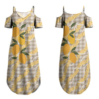 Maku'e Hawaiian Mango Palaka Family Matching Summer Maxi Dress and Hawaiian Shirt Aloha Hibiscus Pikake Lei
