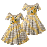 Maku'e Hawaiian Mango Palaka Family Matching Tank Maxi Dress and Hawaiian Shirt Aloha Hibiscus Pikake Lei