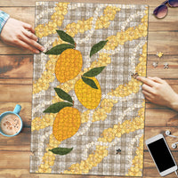 Maku'e Hawaiian Mango Palaka Puzzle Aloha Hibiscus Pikake Lei
