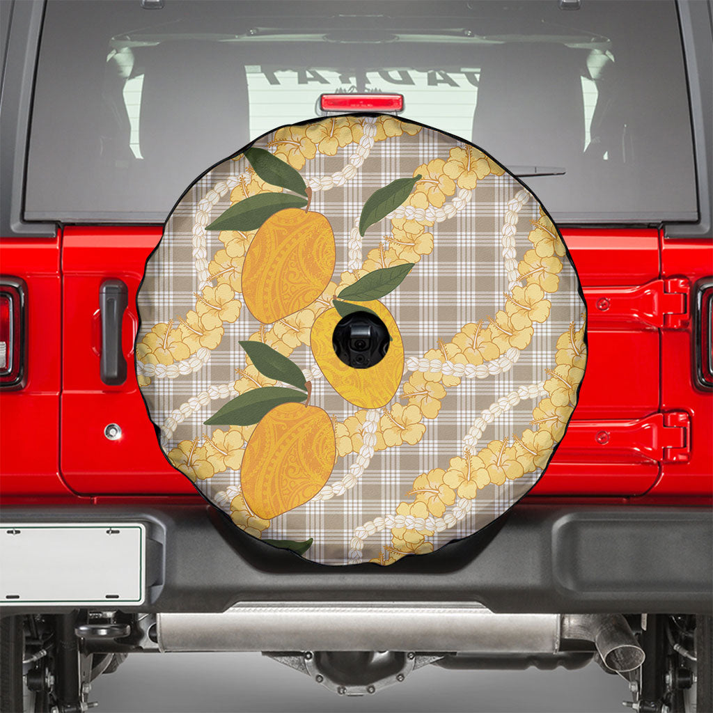 Maku'e Hawaiian Mango Palaka Spare Tire Cover Aloha Hibiscus Pikake Lei