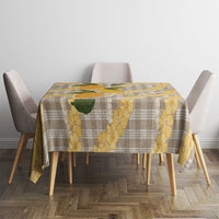 Maku'e Hawaiian Mango Palaka Tablecloth Aloha Hibiscus Pikake Lei