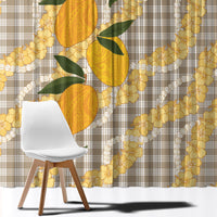 Maku'e Hawaiian Mango Palaka Window Curtain Aloha Hibiscus Pikake Lei