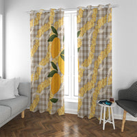 Maku'e Hawaiian Mango Palaka Window Curtain Aloha Hibiscus Pikake Lei