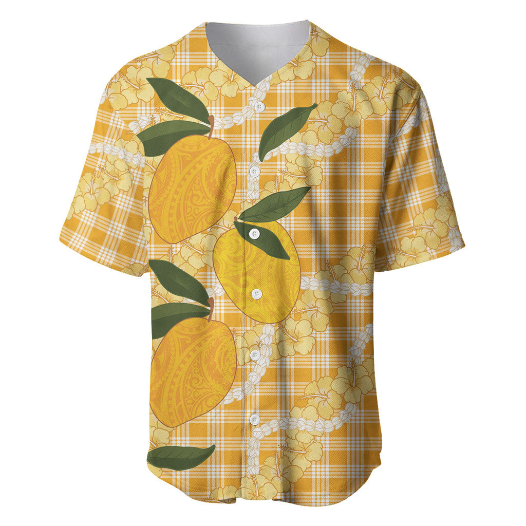 Alani Hawaiian Mango Palaka Baseball Jersey Aloha Hibiscus Pikake Lei