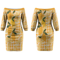 Alani Hawaiian Mango Palaka Couples Matching Off The Shoulder Long Sleeve Dress and Hawaiian Shirt Aloha Hibiscus Pikake Lei