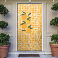 Alani Hawaiian Mango Palaka Door Cover Aloha Hibiscus Pikake Lei