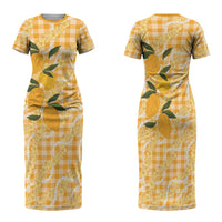 Alani Hawaiian Mango Palaka Family Matching Short Sleeve Bodycon Dress and Hawaiian Shirt Aloha Hibiscus Pikake Lei