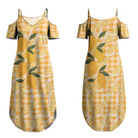 Alani Hawaiian Mango Palaka Family Matching Summer Maxi Dress and Hawaiian Shirt Aloha Hibiscus Pikake Lei