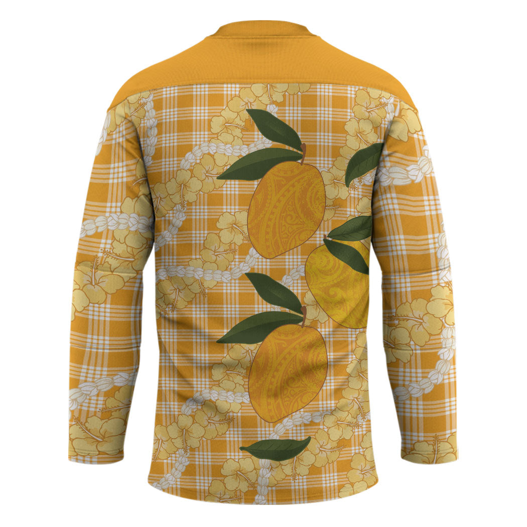 Alani Hawaiian Mango Palaka Hockey Jersey Aloha Hibiscus Pikake Lei