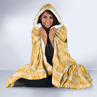 Alani Hawaiian Mango Palaka Hooded Blanket Aloha Hibiscus Pikake Lei