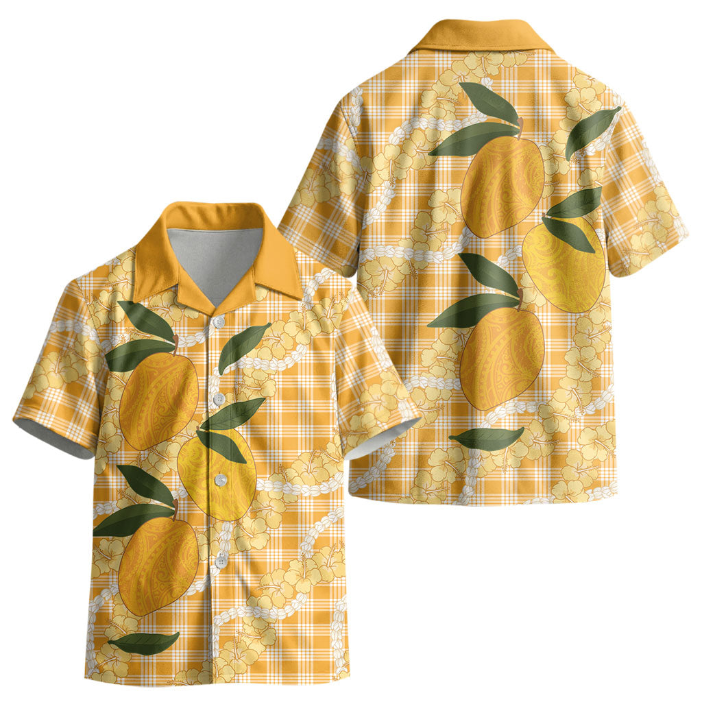 Alani Hawaiian Mango Palaka Kid Hawaiian Shirt Aloha Hibiscus Pikake Lei