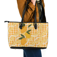 Alani Hawaiian Mango Palaka Leather Tote Bag Aloha Hibiscus Pikake Lei