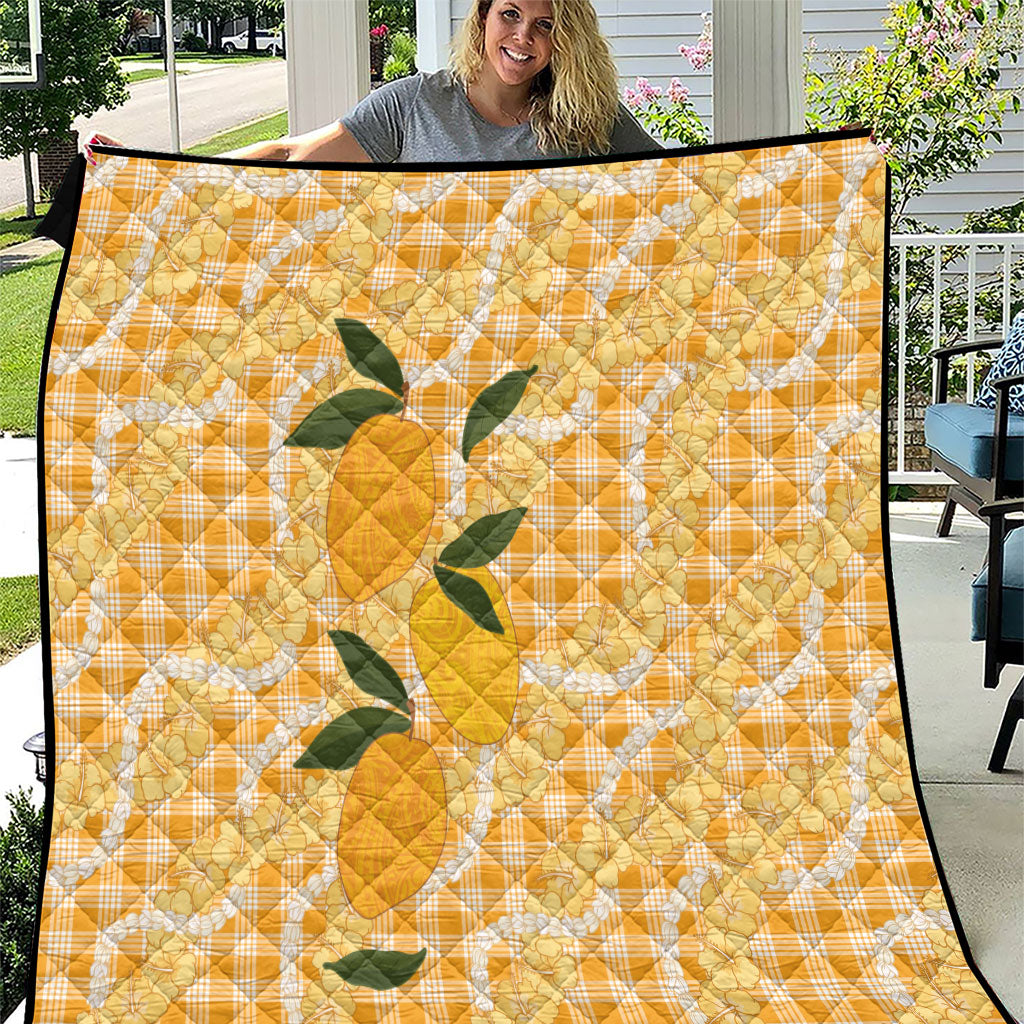 Alani Hawaiian Mango Palaka Quilt Aloha Hibiscus Pikake Lei