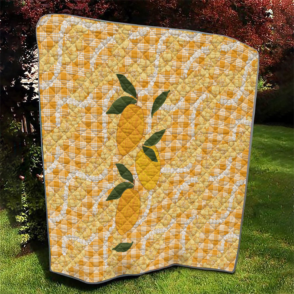 Alani Hawaiian Mango Palaka Quilt Aloha Hibiscus Pikake Lei