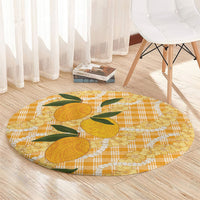Alani Hawaiian Mango Palaka Round Carpet Aloha Hibiscus Pikake Lei