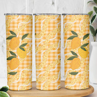 Alani Hawaiian Mango Palaka Skinny Tumbler Aloha Hibiscus Pikake Lei