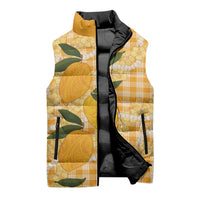 Alani Hawaiian Mango Palaka Sleeveless Puffer Jacket Aloha Hibiscus Pikake Lei