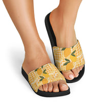 Alani Hawaiian Mango Palaka Slide Sandals Aloha Hibiscus Pikake Lei