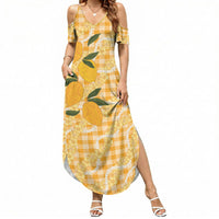 Alani Hawaiian Mango Palaka Summer Maxi Dress Aloha Hibiscus Pikake Lei