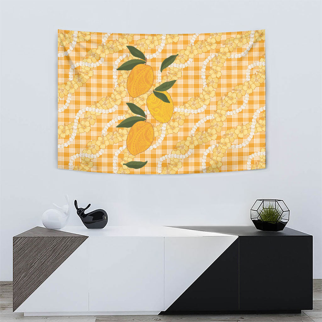 Alani Hawaiian Mango Palaka Tapestry Aloha Hibiscus Pikake Lei