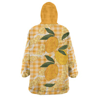 Alani Hawaiian Mango Palaka Wearable Blanket Hoodie Aloha Hibiscus Pikake Lei