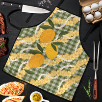 Uliuli Ahiahia Hawaiian Mango Palaka Apron Aloha Hibiscus Pikake Lei